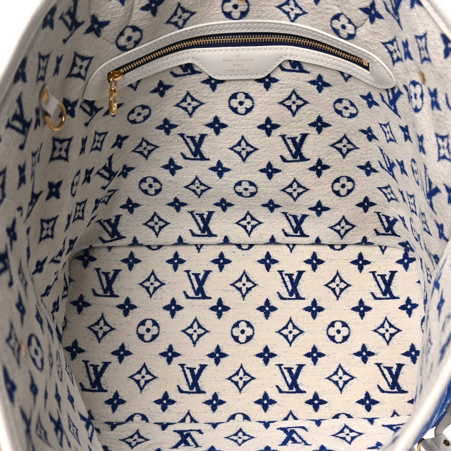 Jacquard Velvet Monogram LV Match Neverfull MM Bleu