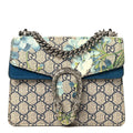 GG Supreme Monogram Blooms Mini Dionysus Shoulder Bag Beige Navy Vintage Blue
