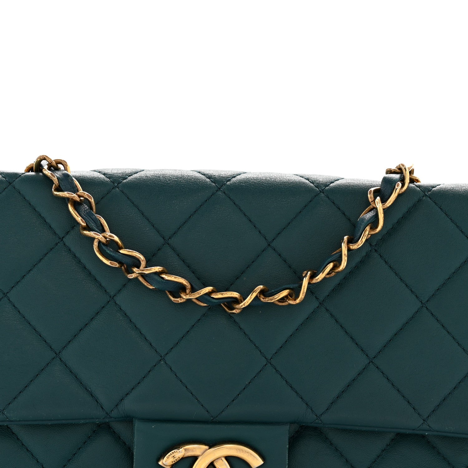 Lambskin Quilted Mini Rectangular Flap Dark Blue