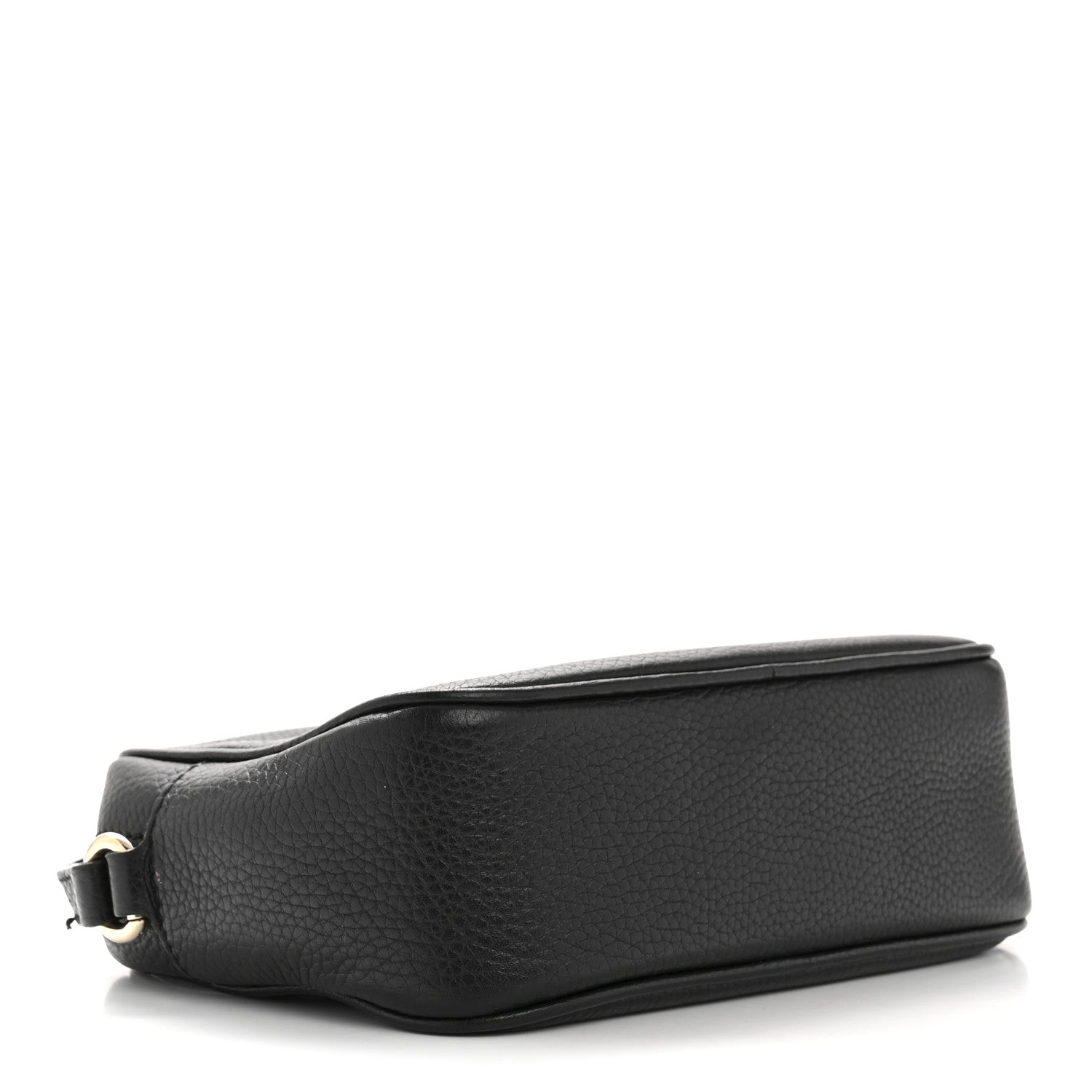 Pebbled Calfskin Small Soho Disco Bag Black