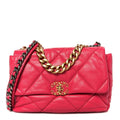 Goatskin Quilted Large Chanel 19 Flap Dark Pink
