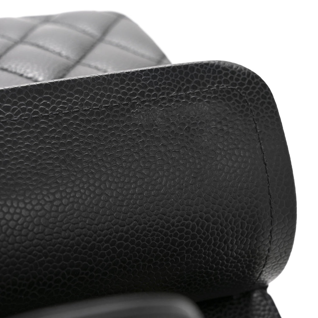 Caviar Quilted Small Double Flap Black