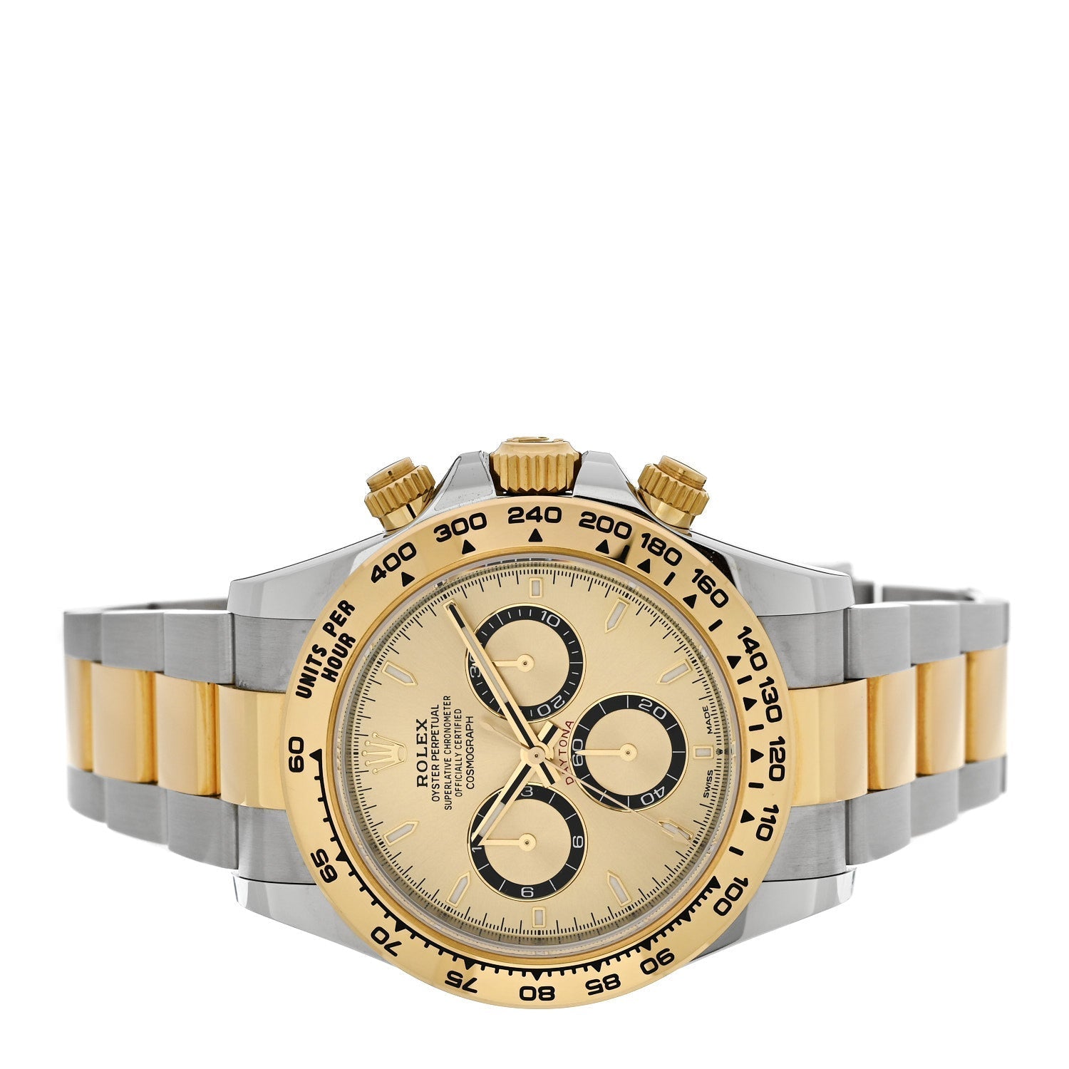 Stainless Steel 18K Yellow Gold 40mm Oyster Perpetual Cosmograph Daytona Watch Champagne 126503