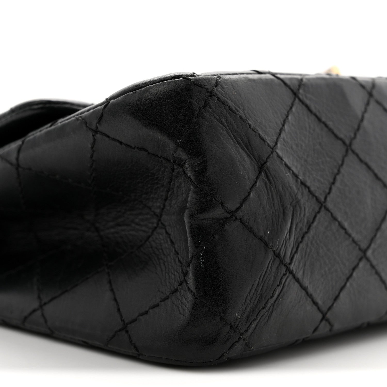 Aged Calfskin Quilted 2.55 Reissue 225 Flap Black