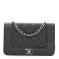 Caviar Quilted Vintage Mademoiselle Wallet On Chain WOC Black