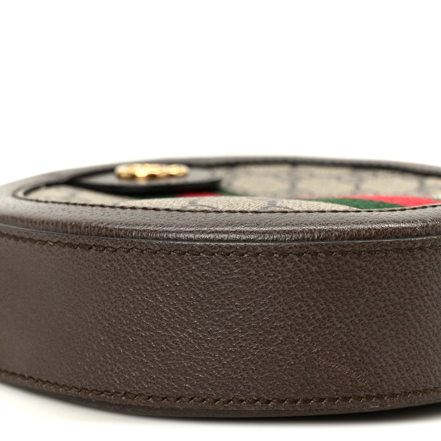GG Supreme Monogram Web Mini Ophidia Round Shoulder Bag Brown