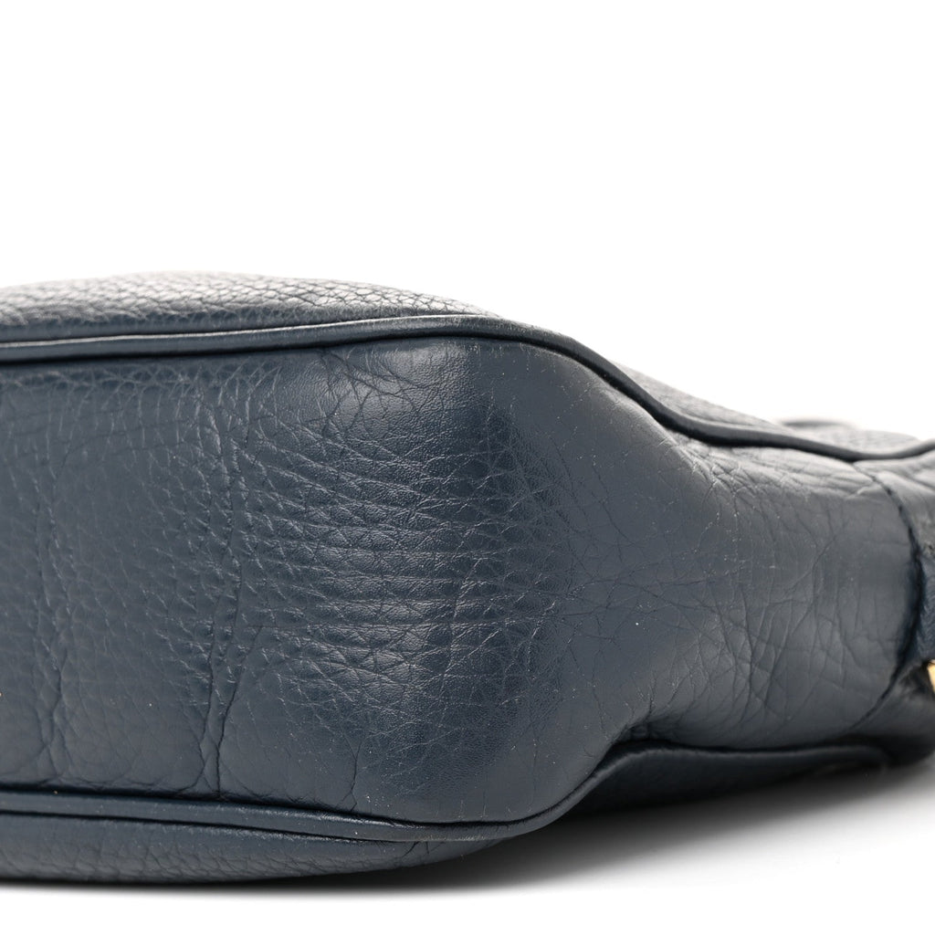 Pebbled Calfskin Small Soho Disco Bag Blue