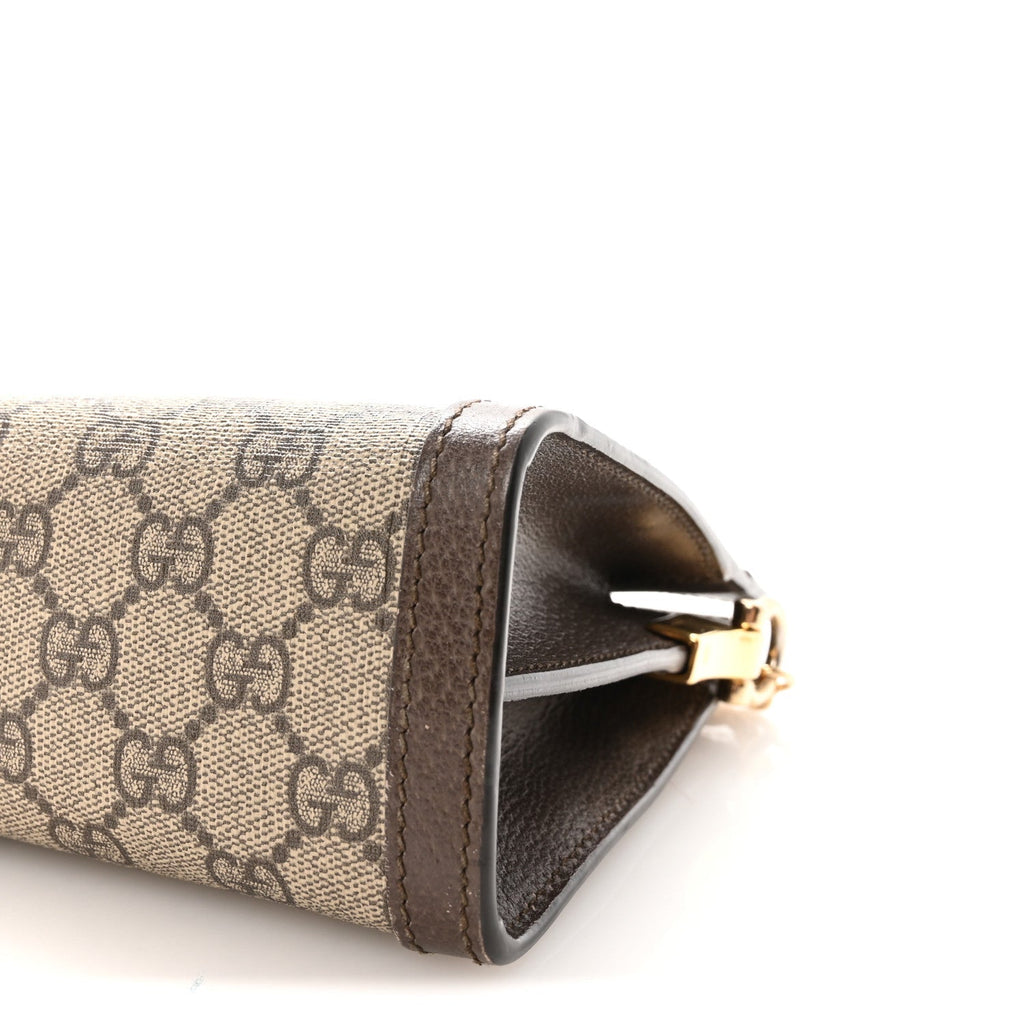 GG Supreme Monogram Web Small Ophidia Chain Shoulder Bag Brown