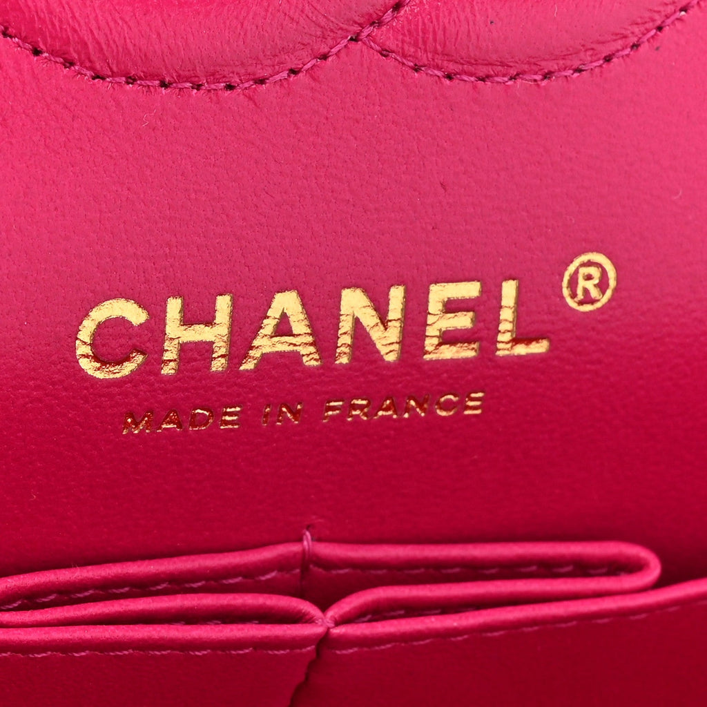 Caviar Quilted Small Double Flap Fuchsia
