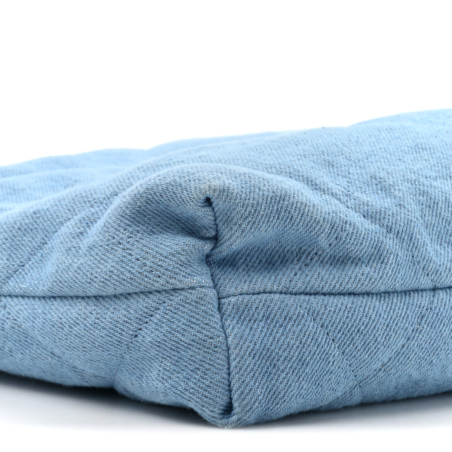 Denim Quilted Chanel 22 Light Blue