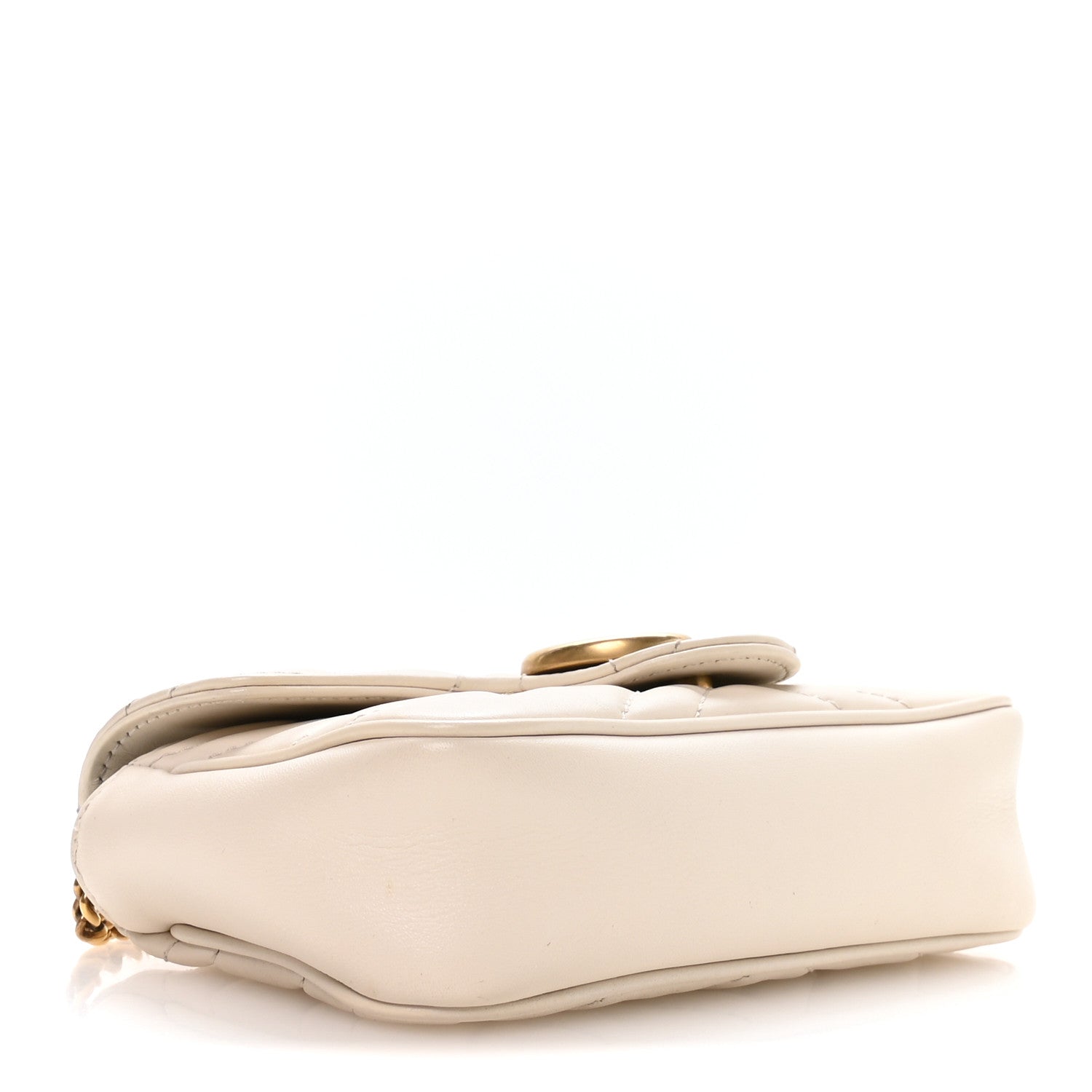 Calfskin Matelasse Super Mini GG Marmont Shoulder Bag White