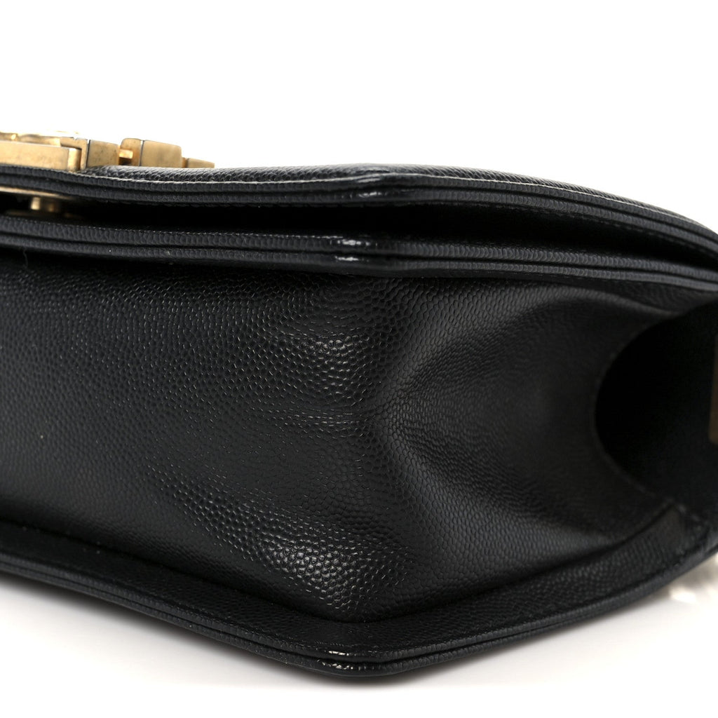 Caviar Quilted Small Boy Flap Black