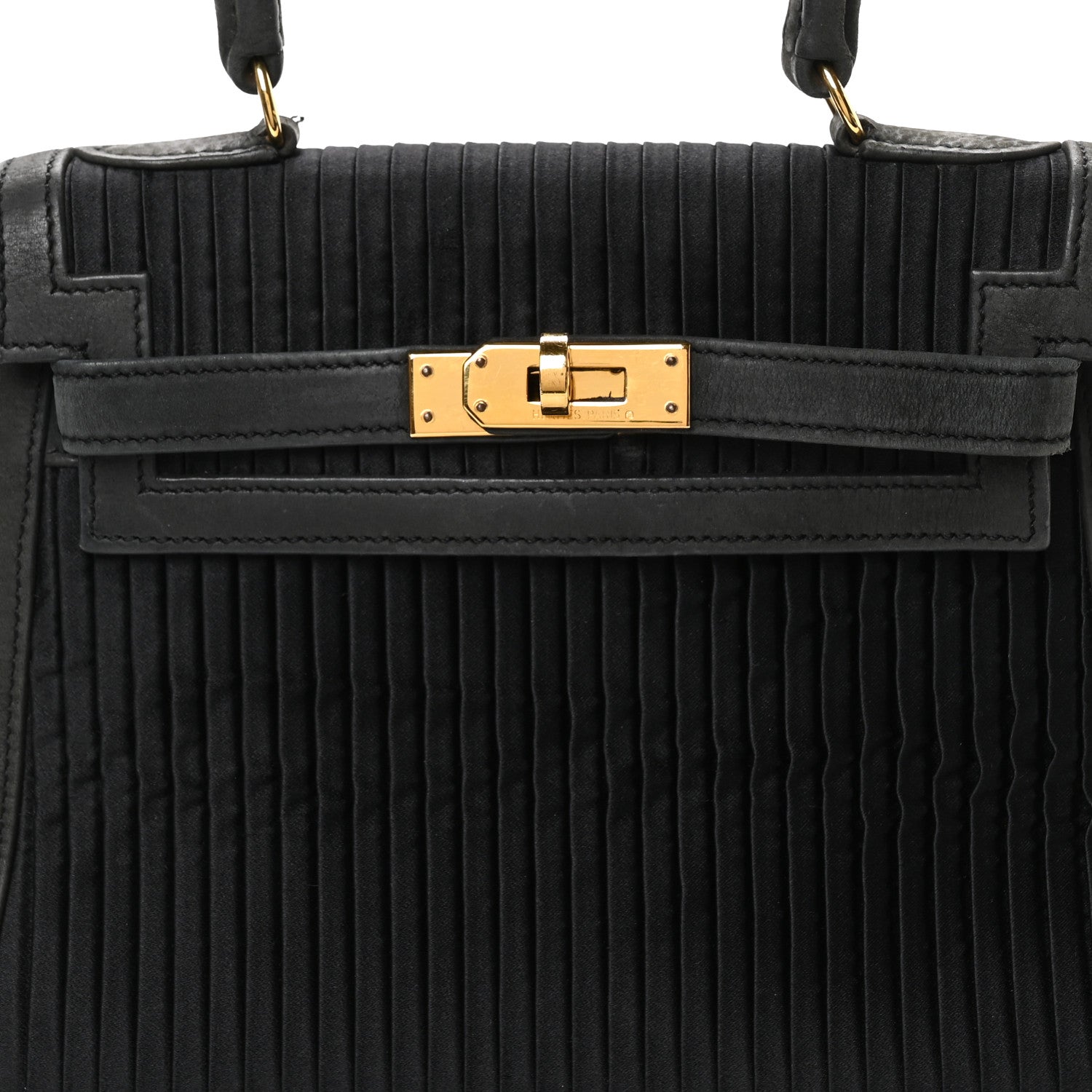 Silk Veau Doblis Pleated Mini Kelly Sellier 20 Black