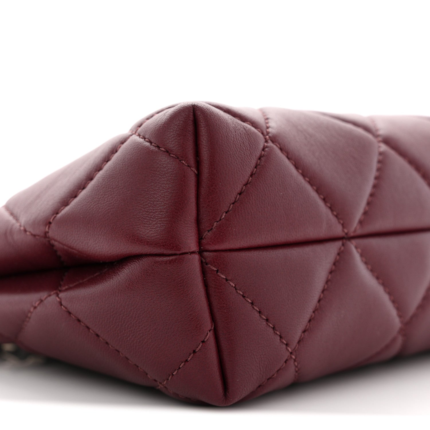 Lambskin Quilted Small Eyes On You Shopping Bag Dark Burgundy