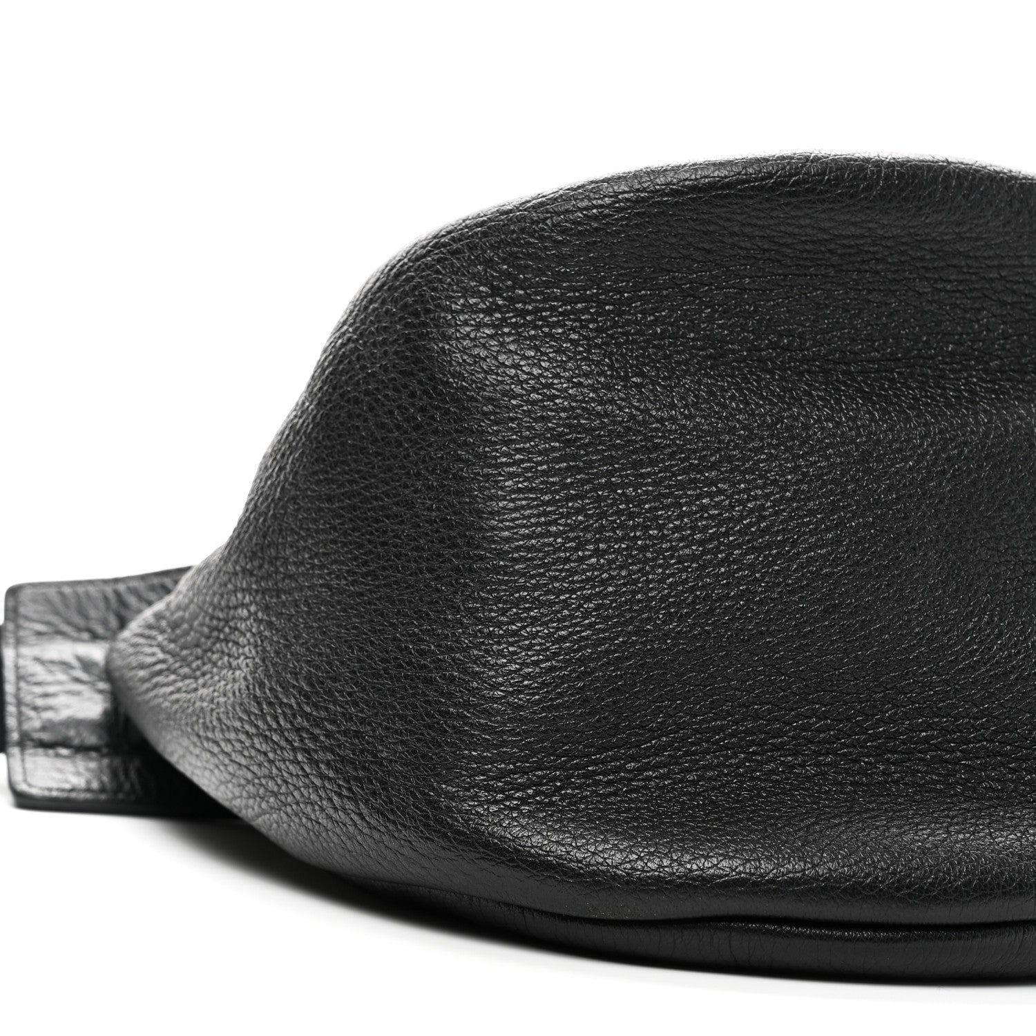 Grained Calfskin Large Slouchy Banana Bag Black