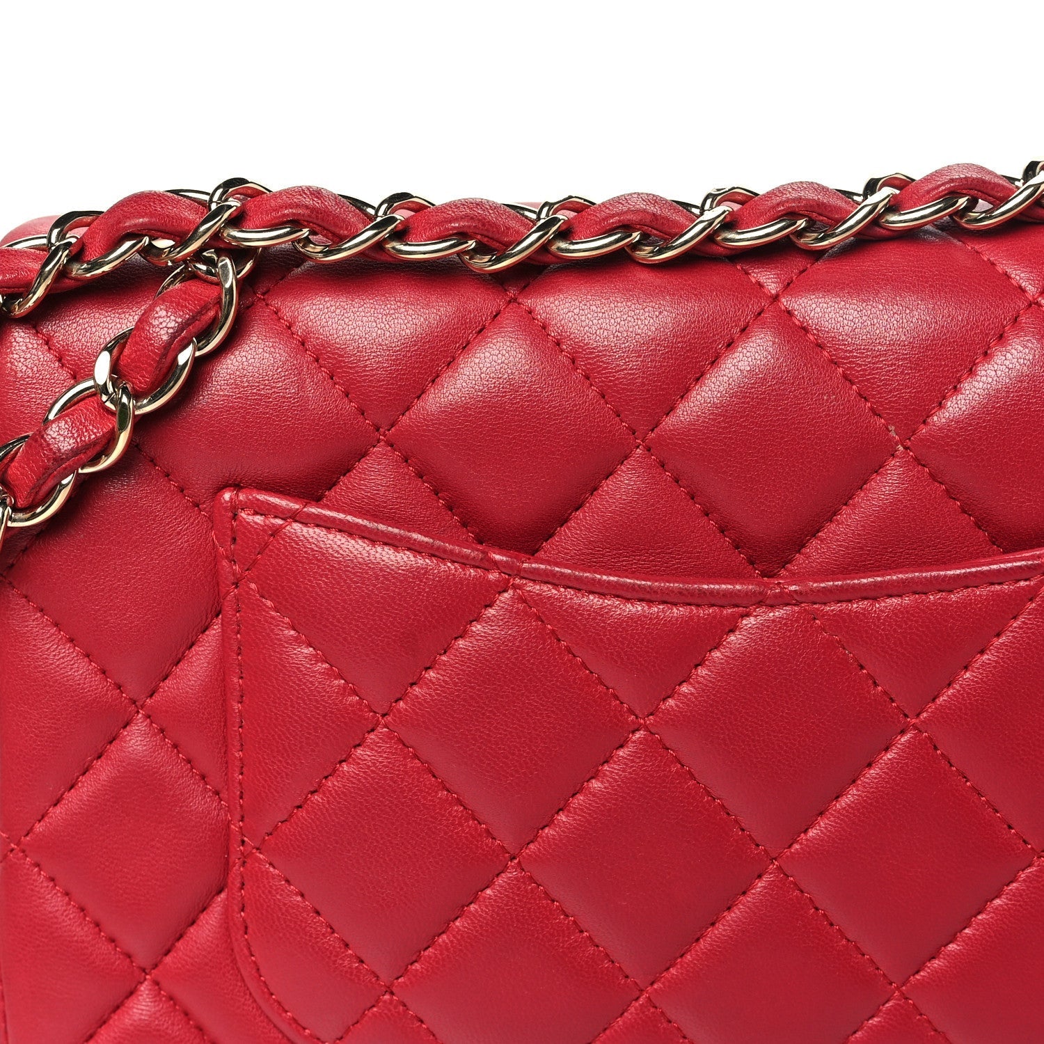 Lambskin Quilted Mini Rectangular Flap Dark Pink