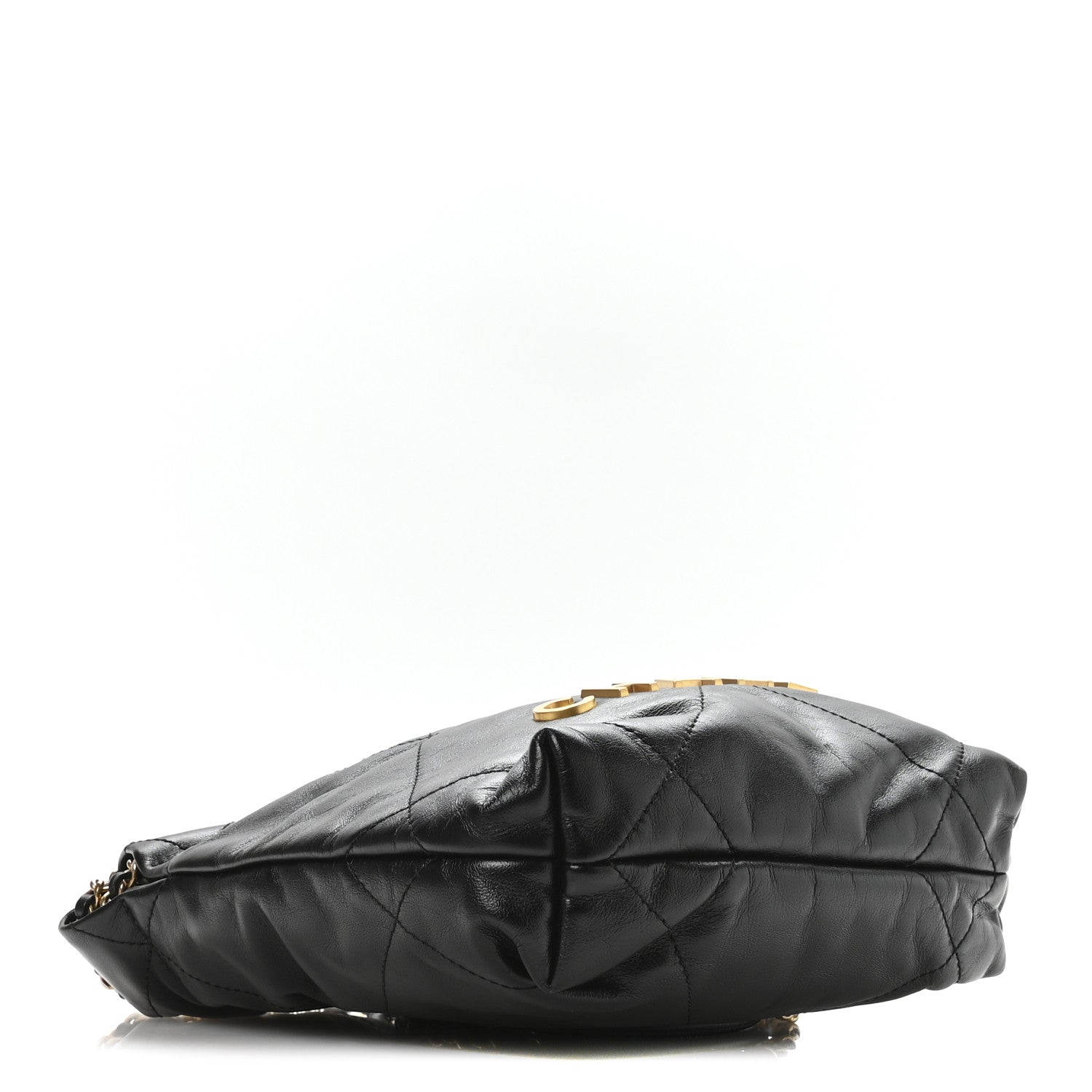 Shiny Calfskin Quilted Mini Chanel 22 Black