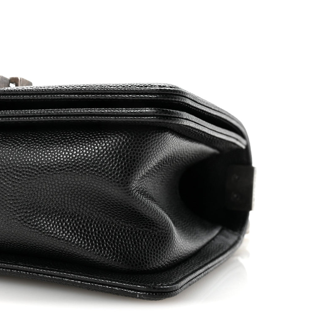 Caviar Quilted Small Boy Flap Black