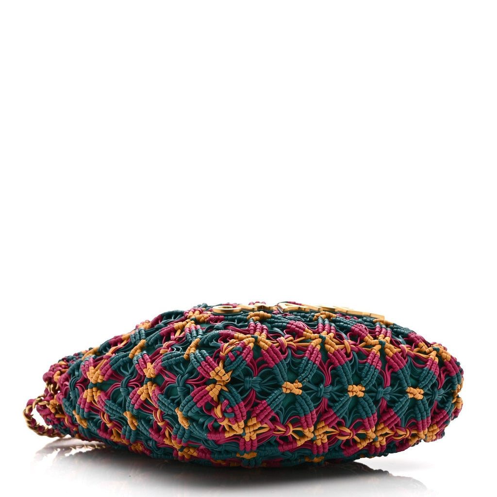 Calfskin Macrame Mini Chanel 22  Green Purple Yellow