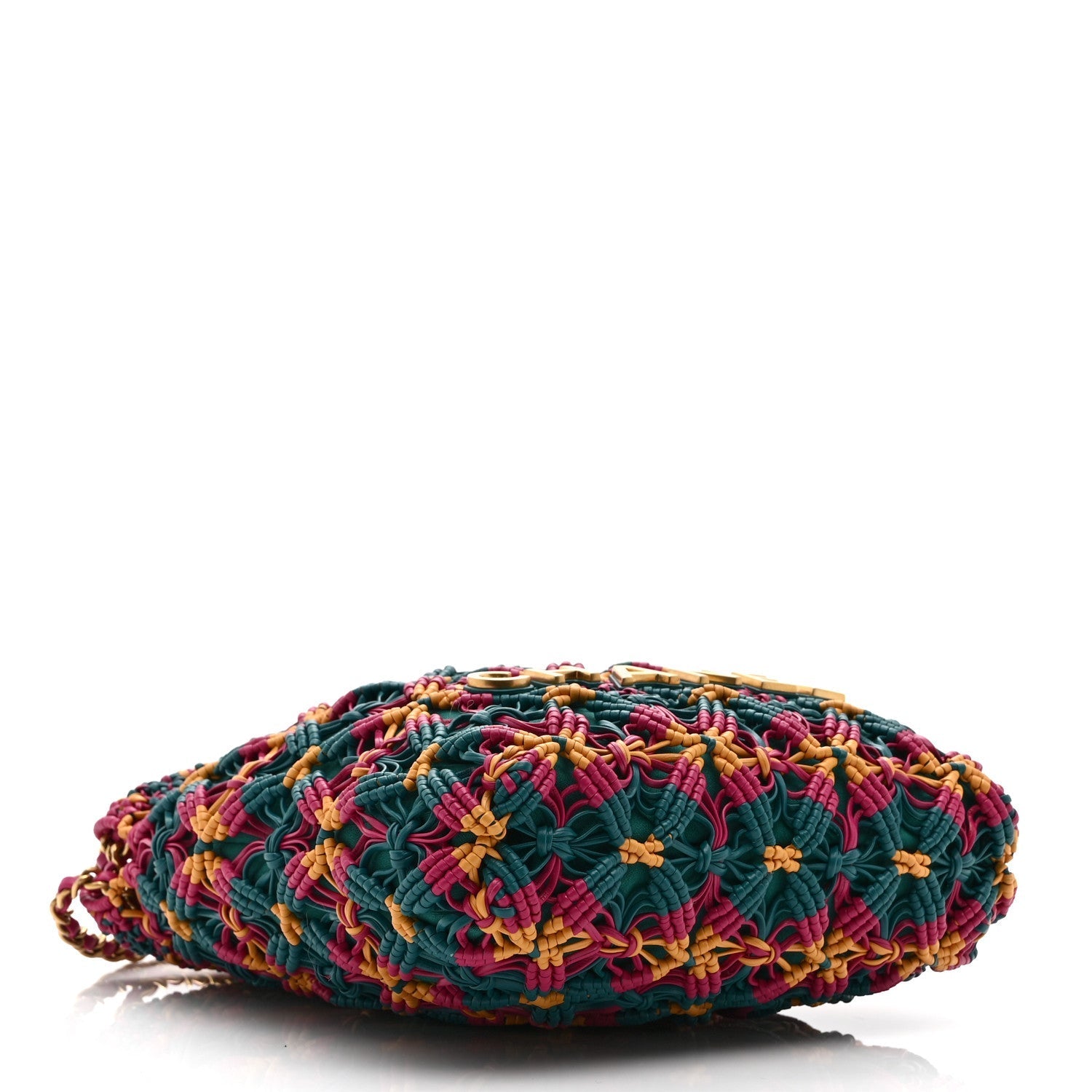 Calfskin Macrame Mini Chanel 22  Green Purple Yellow