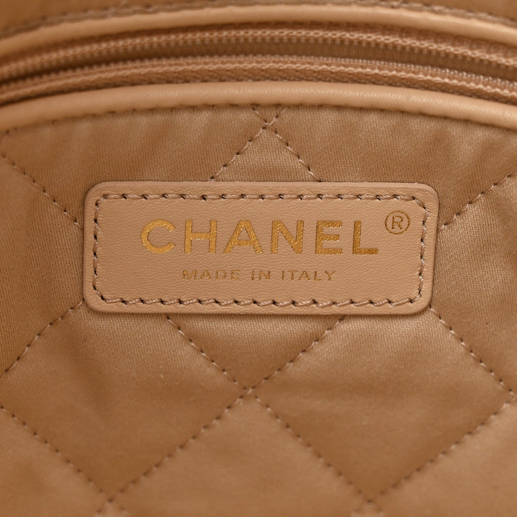 Shiny Calfskin Quilted Small Chanel 22 White