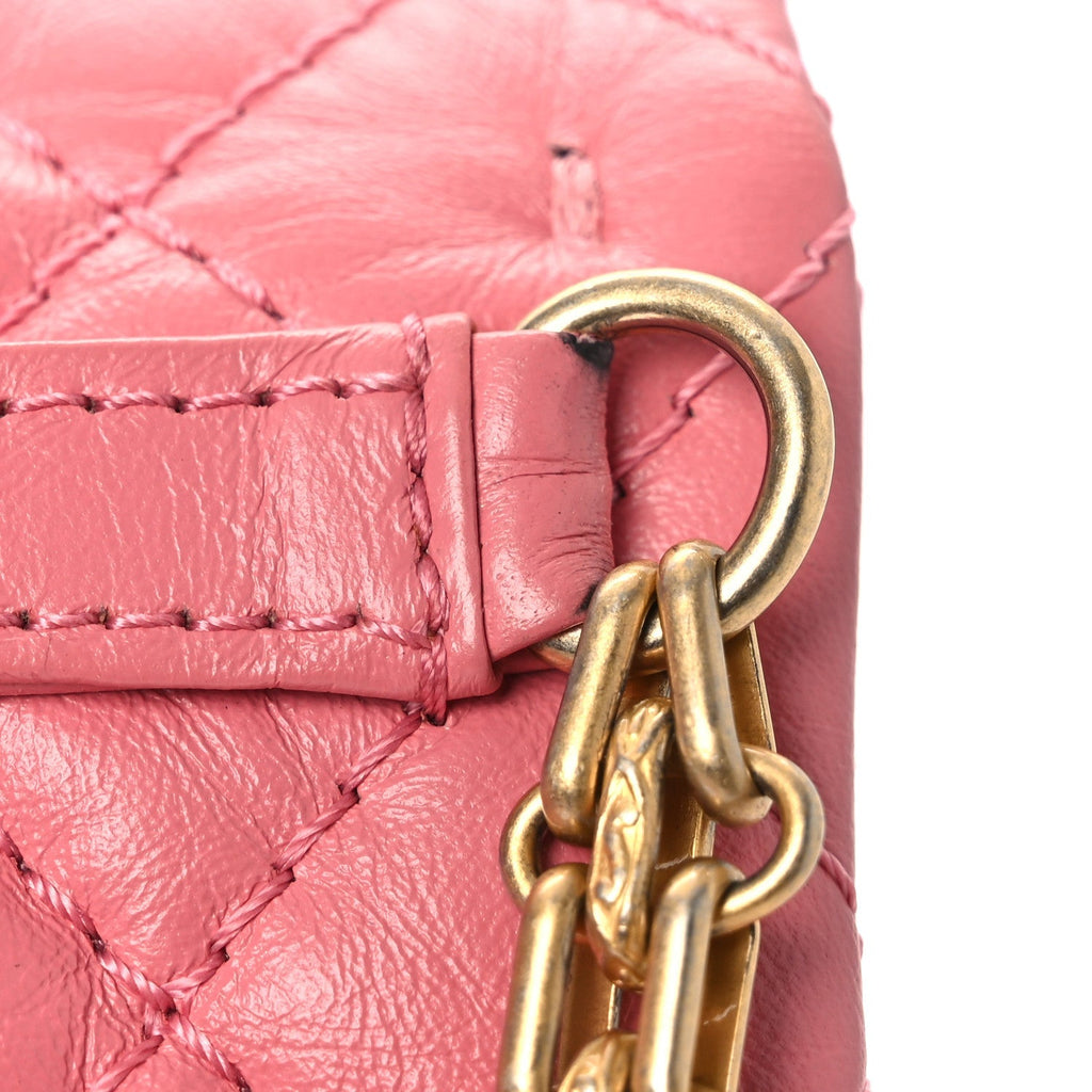 Aged Calfskin Quilted 2.55 Reissue Flap Belt Bag Pink