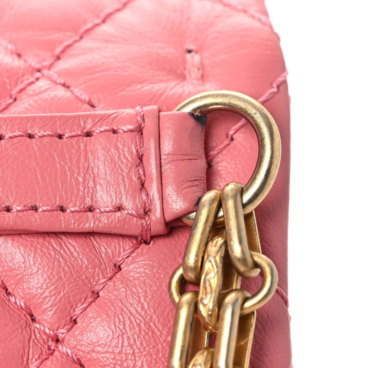 Aged Calfskin Quilted 2.55 Reissue Flap Belt Bag Pink