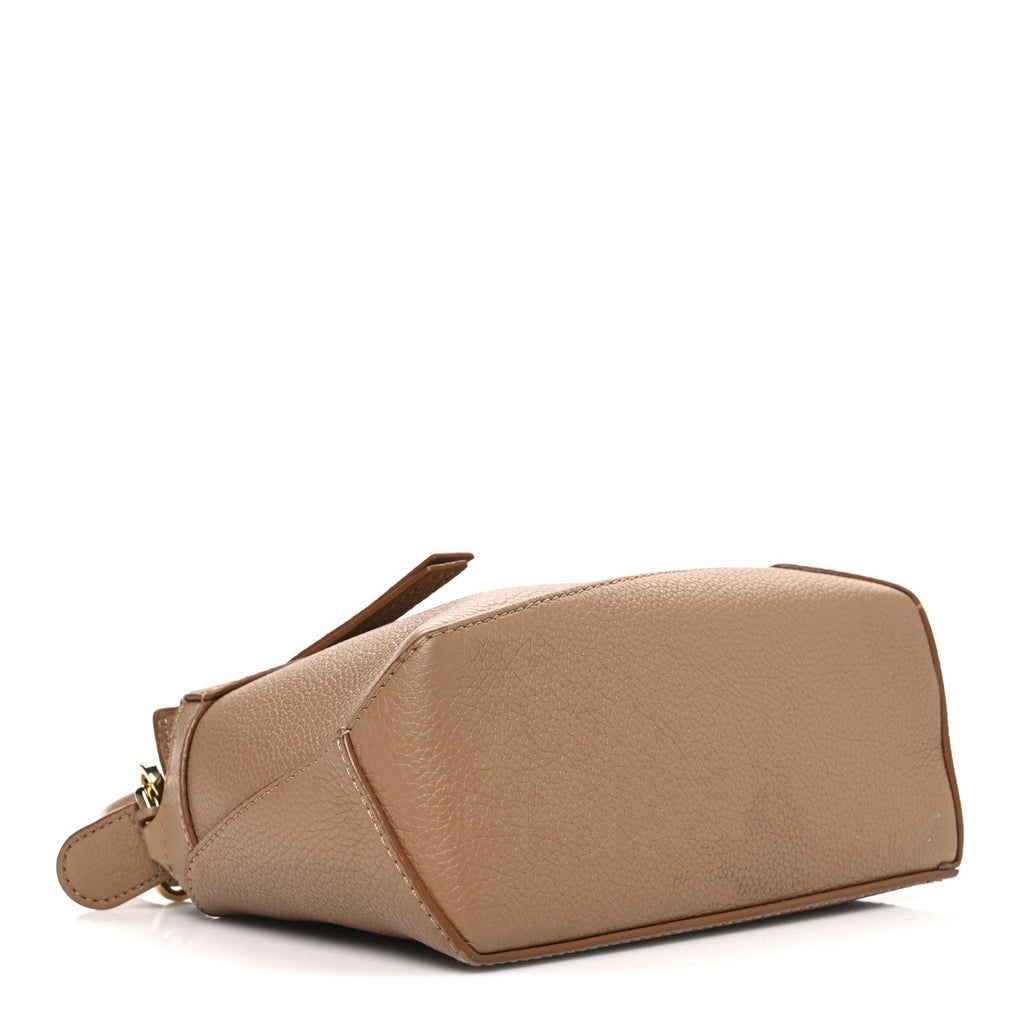 Soft Grained Calfskin Mini Puzzle Edge Toffee