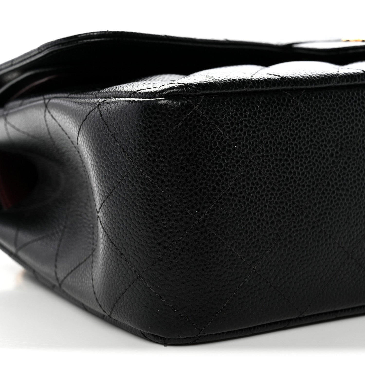 Caviar Quilted Jumbo Double Flap Black