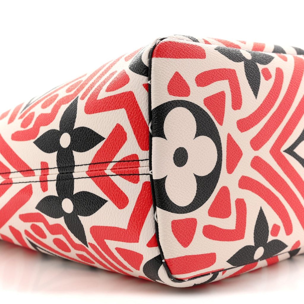 Monogram Giant Crafty Neverfull MM Creme Rouge Black