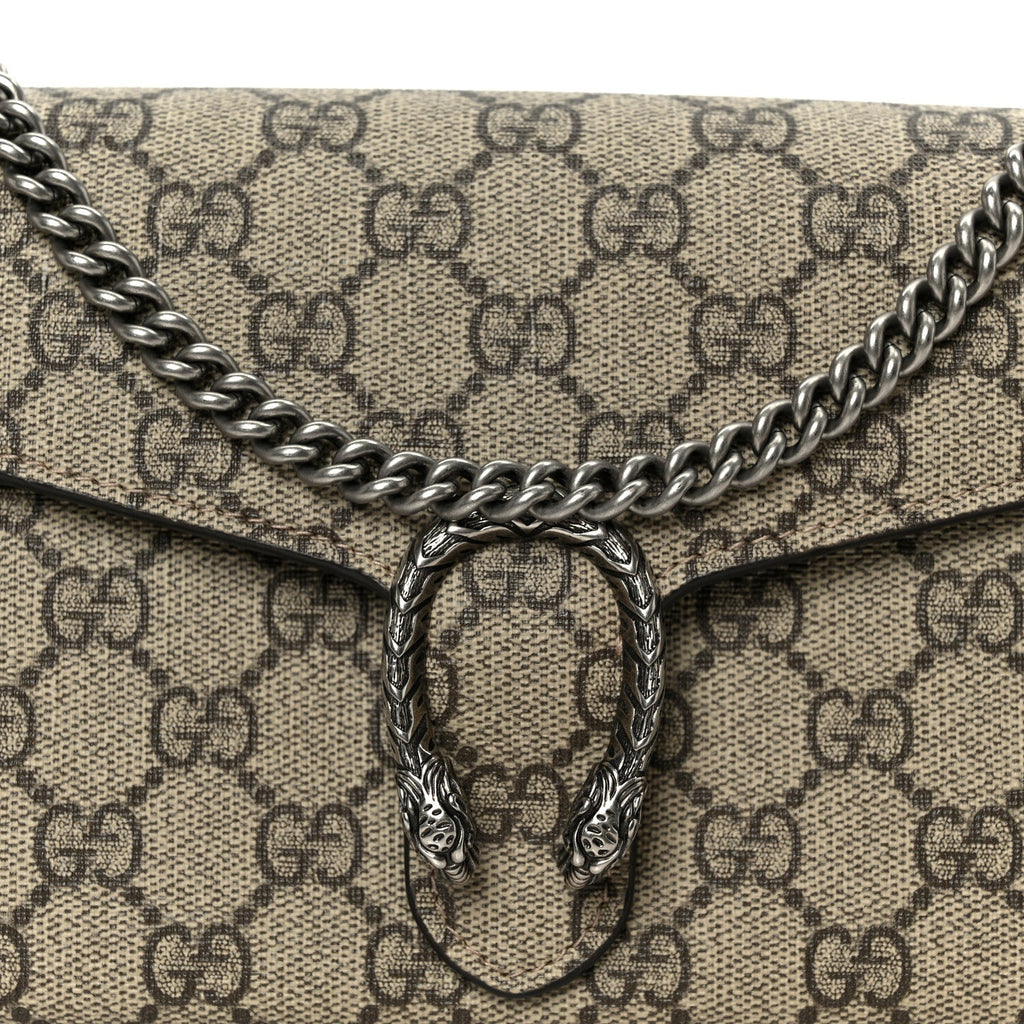 GG Supreme Monogram Mini Dionysus Chain Wallet Beige Taupe