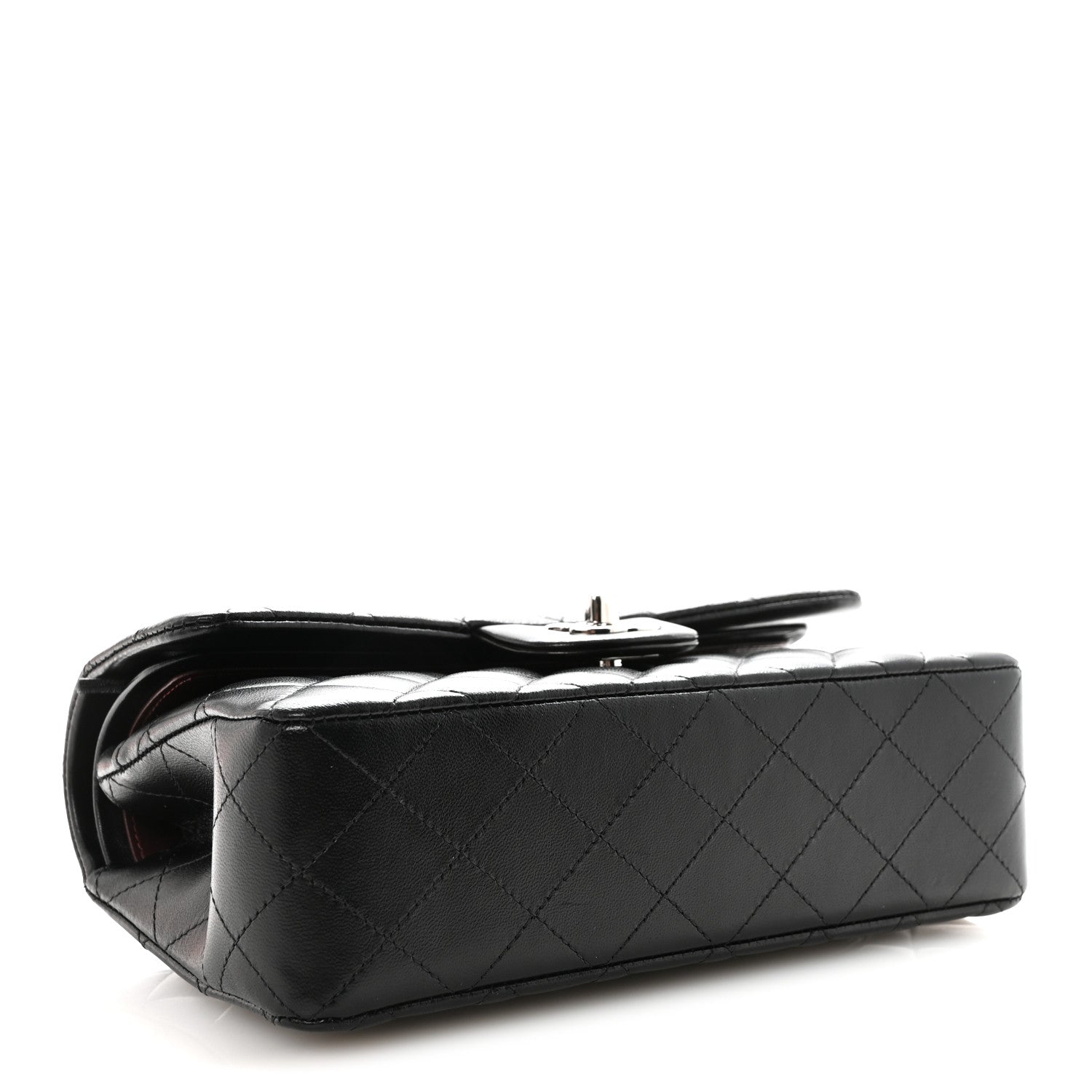 Lambskin Quilted Small Double Flap Black