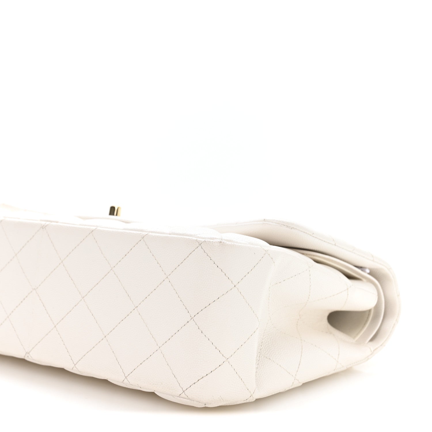 Caviar Quilted Jumbo Double Flap White