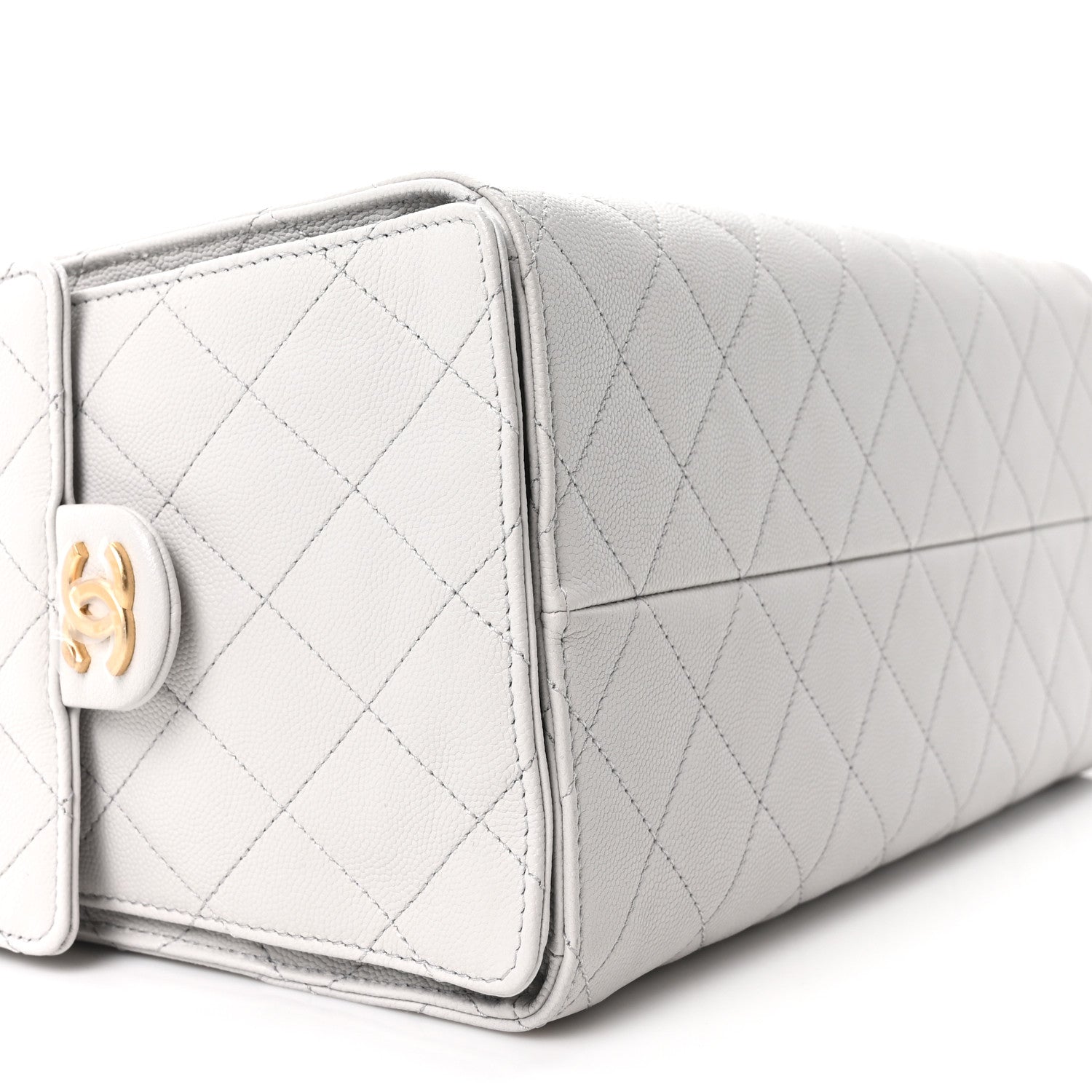 Caviar Quilted Medium Chanel 25 Handbag Light Gray