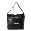 Calfskin Quilted Small Chanel 22 Black