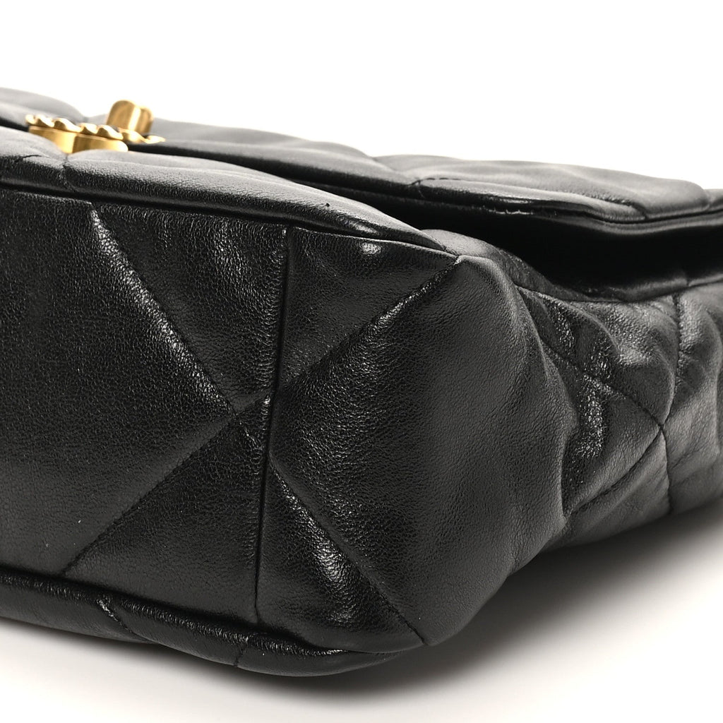 Lambskin Quilted Large Chanel 19 Flap Black