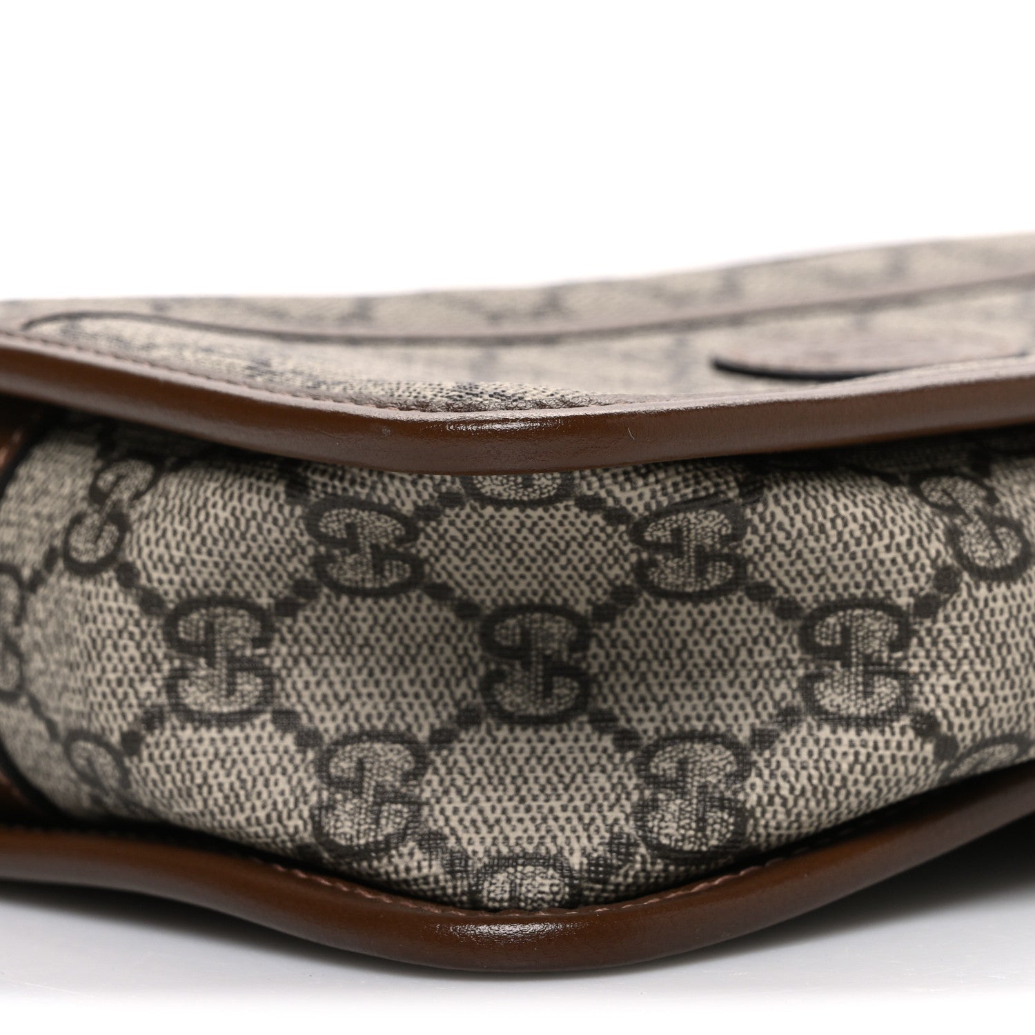 GG Supreme Monogram Azalea Calfskin Mini Retro Interlocking G Shoulder Bag Beige Ebony Brown Sugar