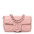 Calfskin Matelasse Monochrome GG Marmont Chain Belt Bag Perfect Pink