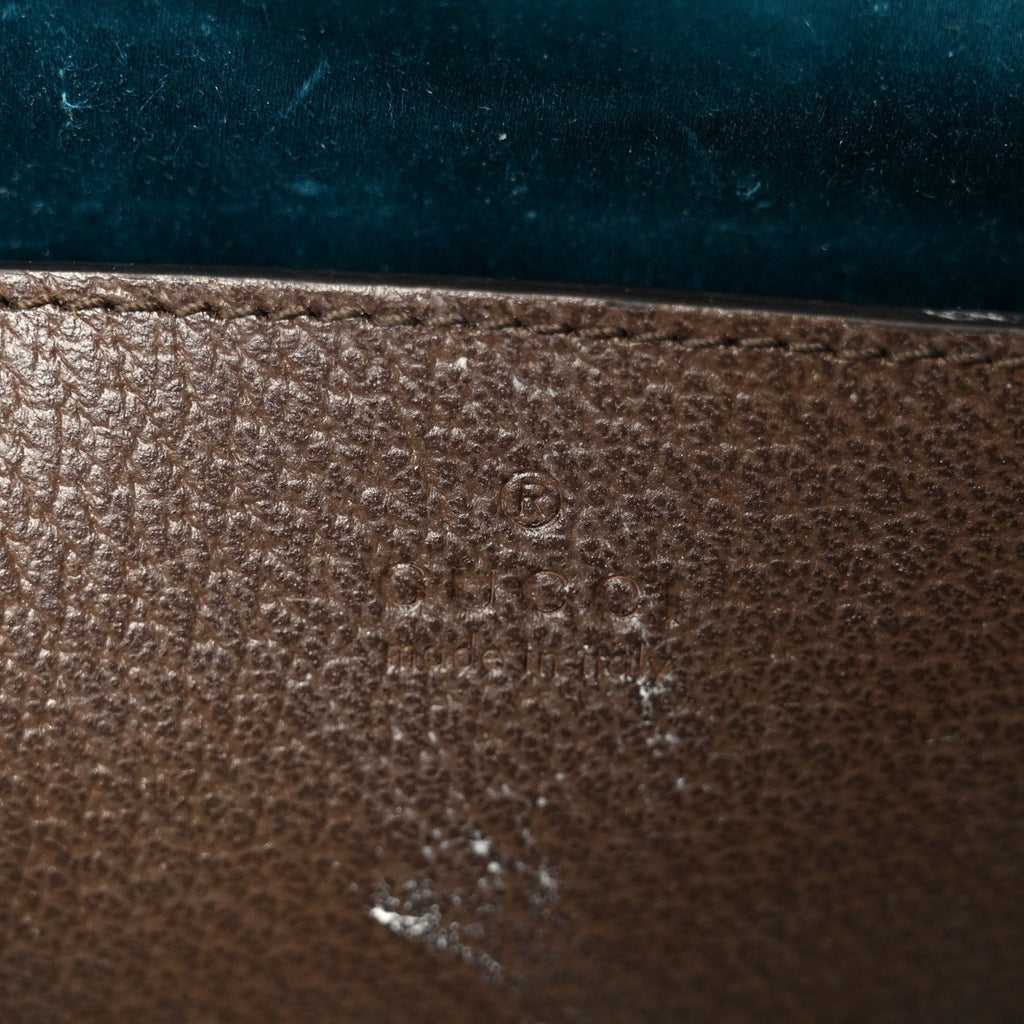 GG Supreme Monogram Textured Dollar Calfskin Web Small Ophidia Dome Shoulder Bag Beige Ebony New Acero
