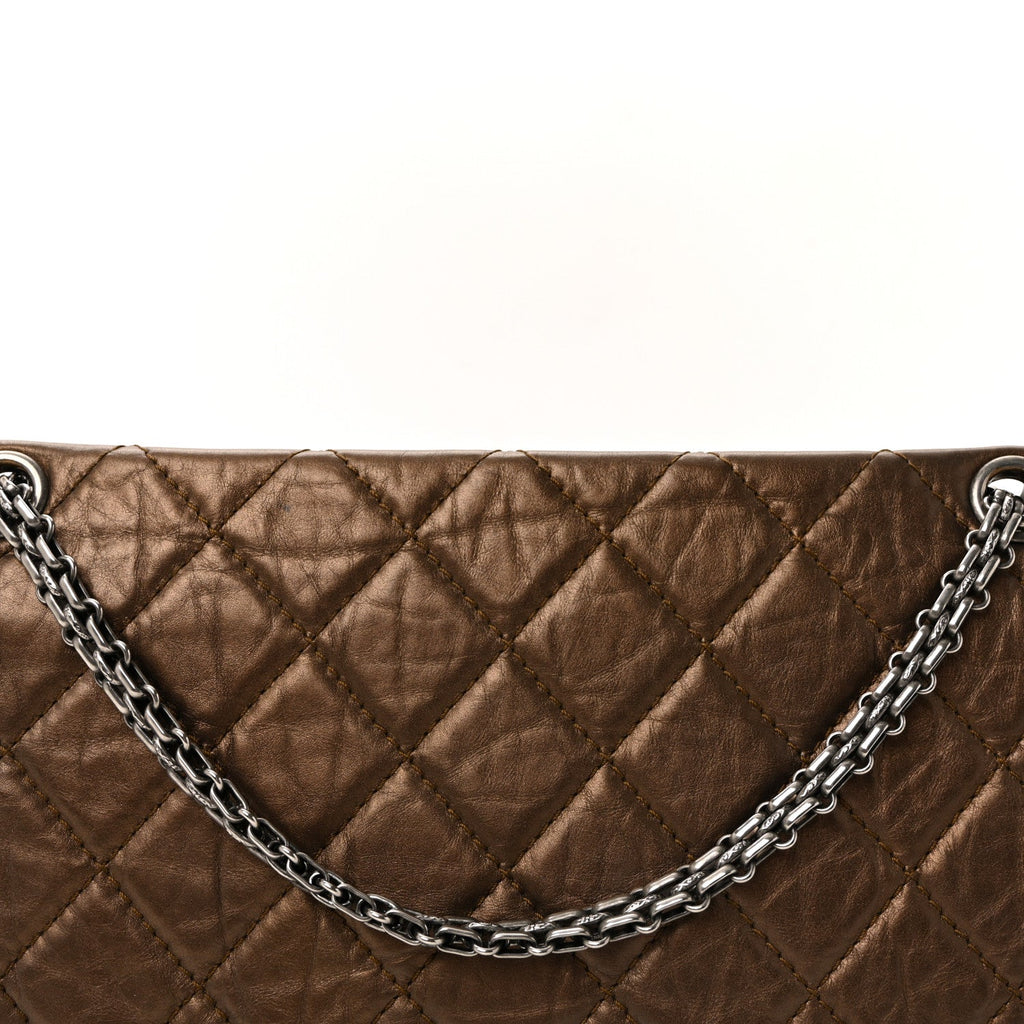 Metallic Aged Calfskin Quilted 2.55 Reissue 227 Flap Bronze