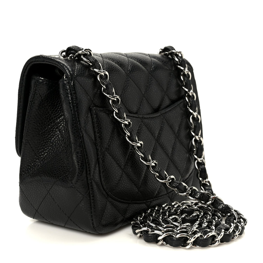 Caviar Quilted Mini Square Flap Black