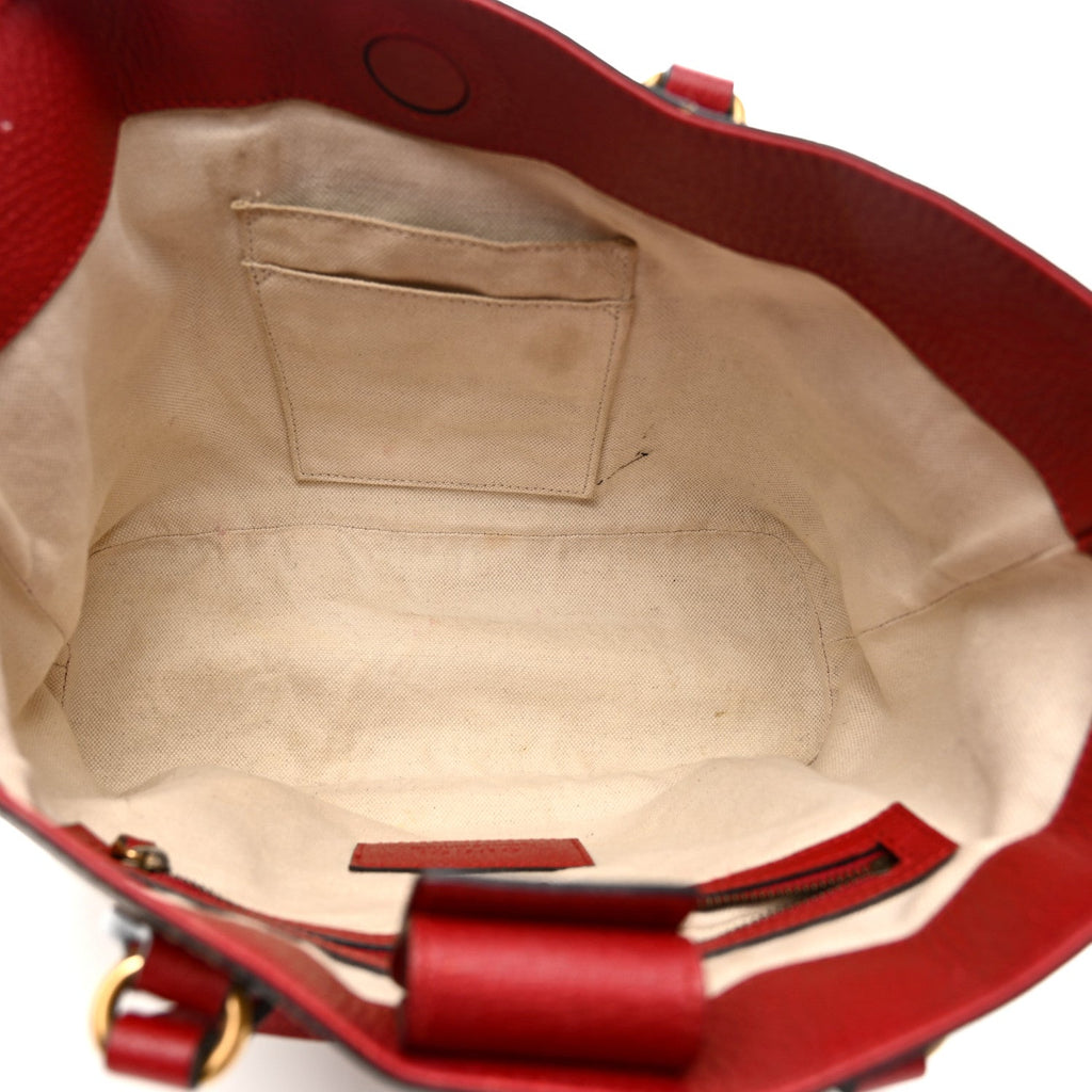 Soft GG Supreme Monogram Web Bosco Patch Small Crossbody Tote Beige Malva Hibiscus Red