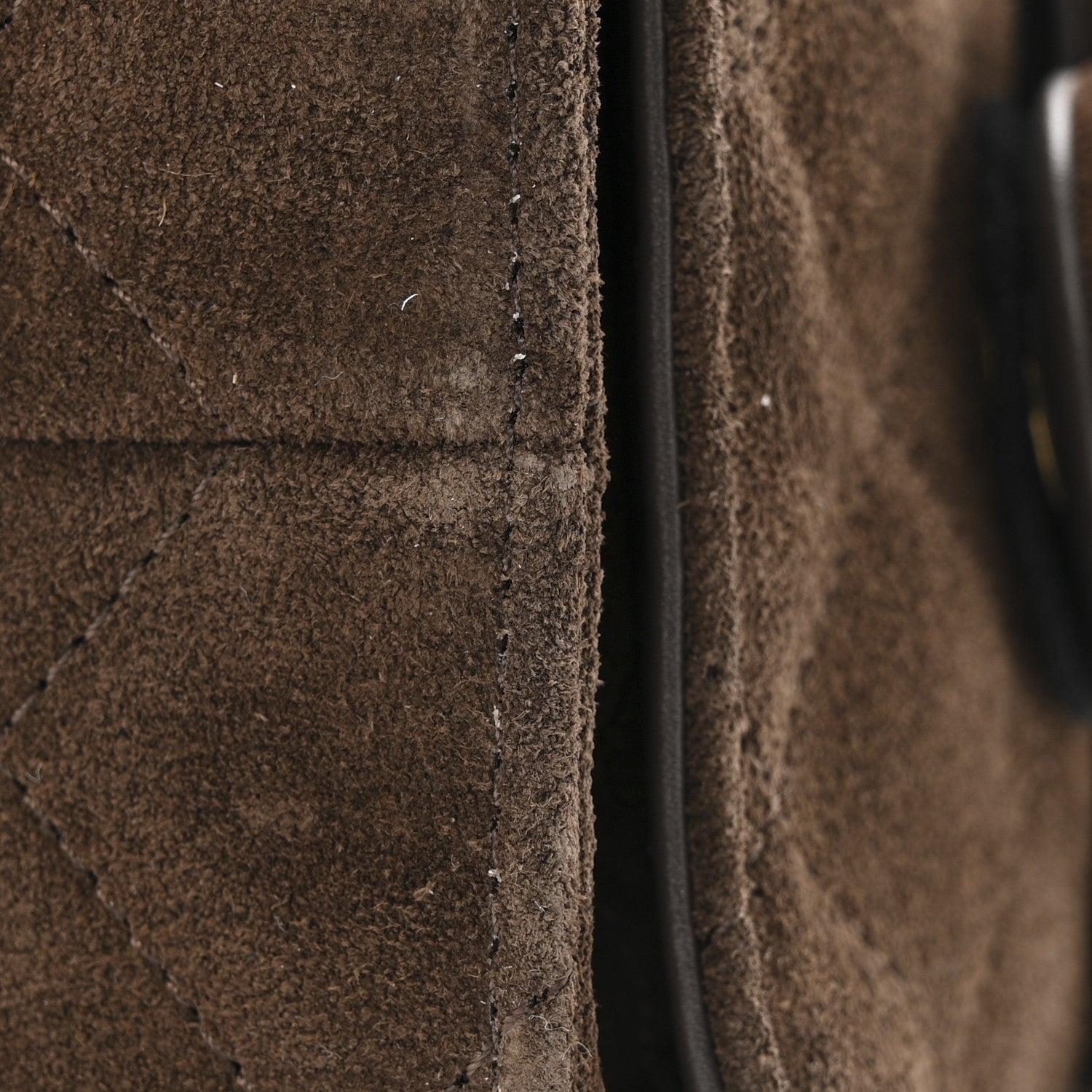 Suede Quilted Mini Chanel 25 Handbag Dark Brown