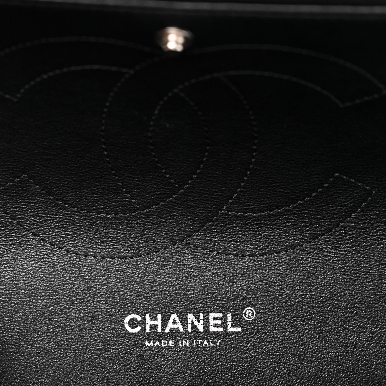 Patent Quilted Jumbo Double Flap Black