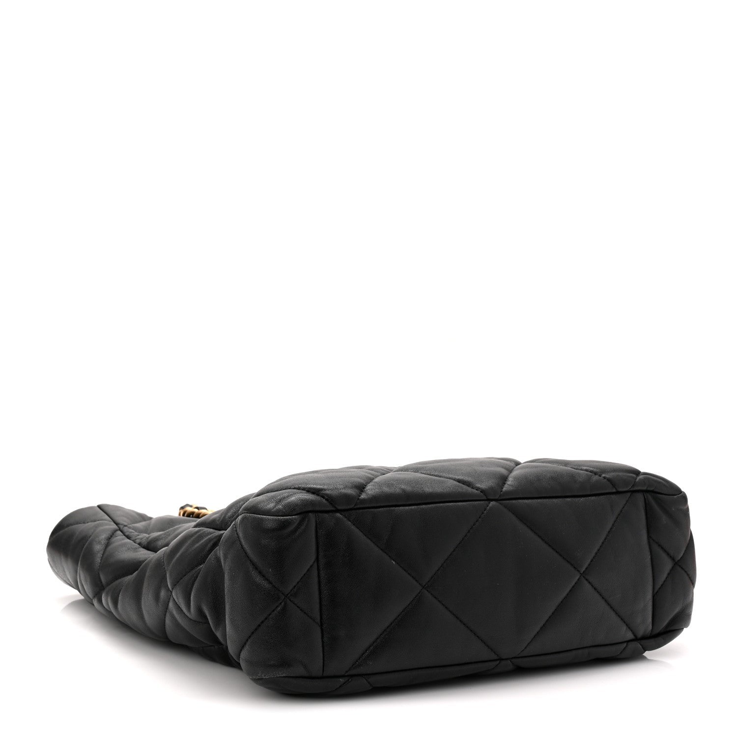 Lambskin Quilted Chanel 19 Shopping Bag Black