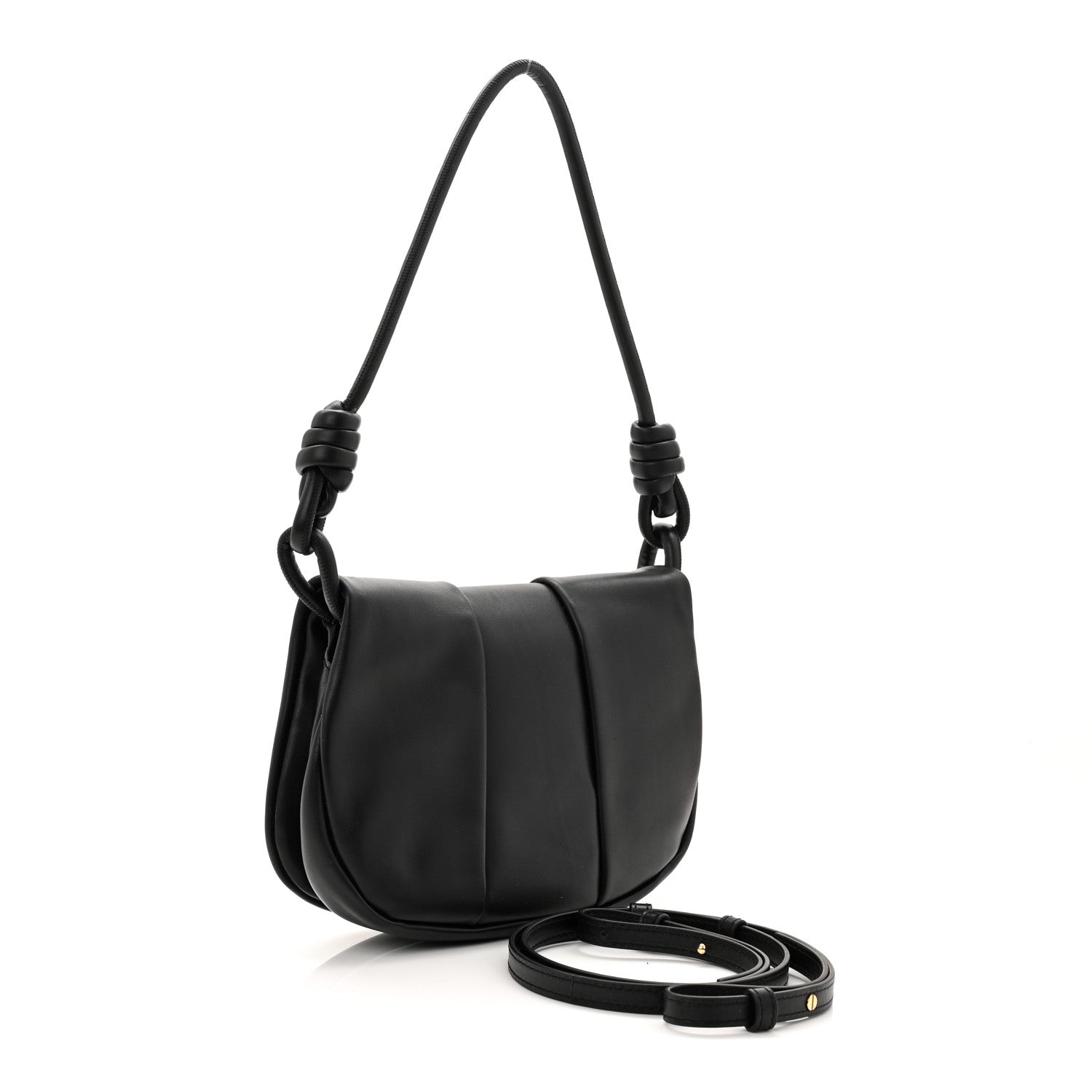 Shiny Nappa Calfskin Paseo Satchel Black