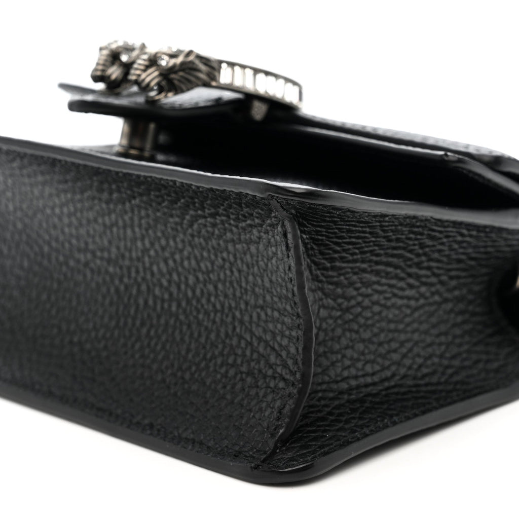 Dollar Calfskin Crystal Mini Dionysus Top Handle Bag Black Crystal