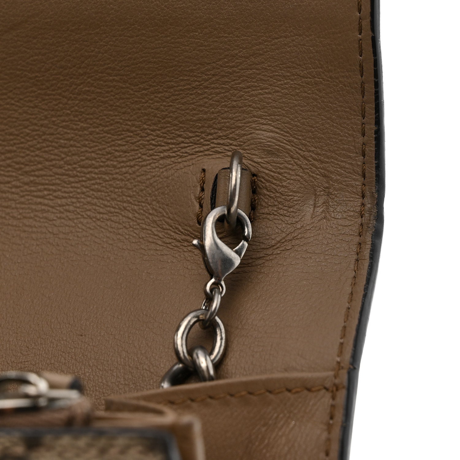 GG Supreme Monogram Mini Dionysus Chain Wallet Beige Taupe