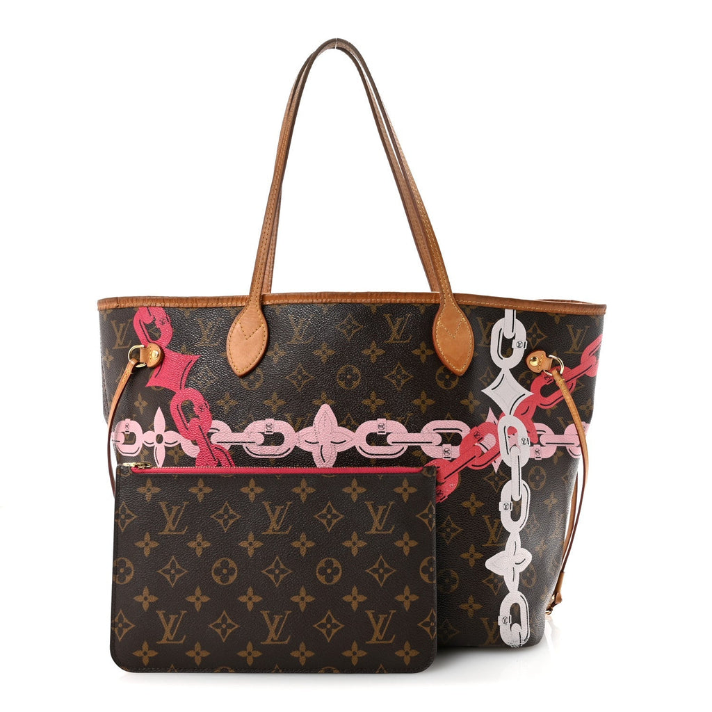 Monogram Bay Neverfull MM Rose Ballerine Poppy