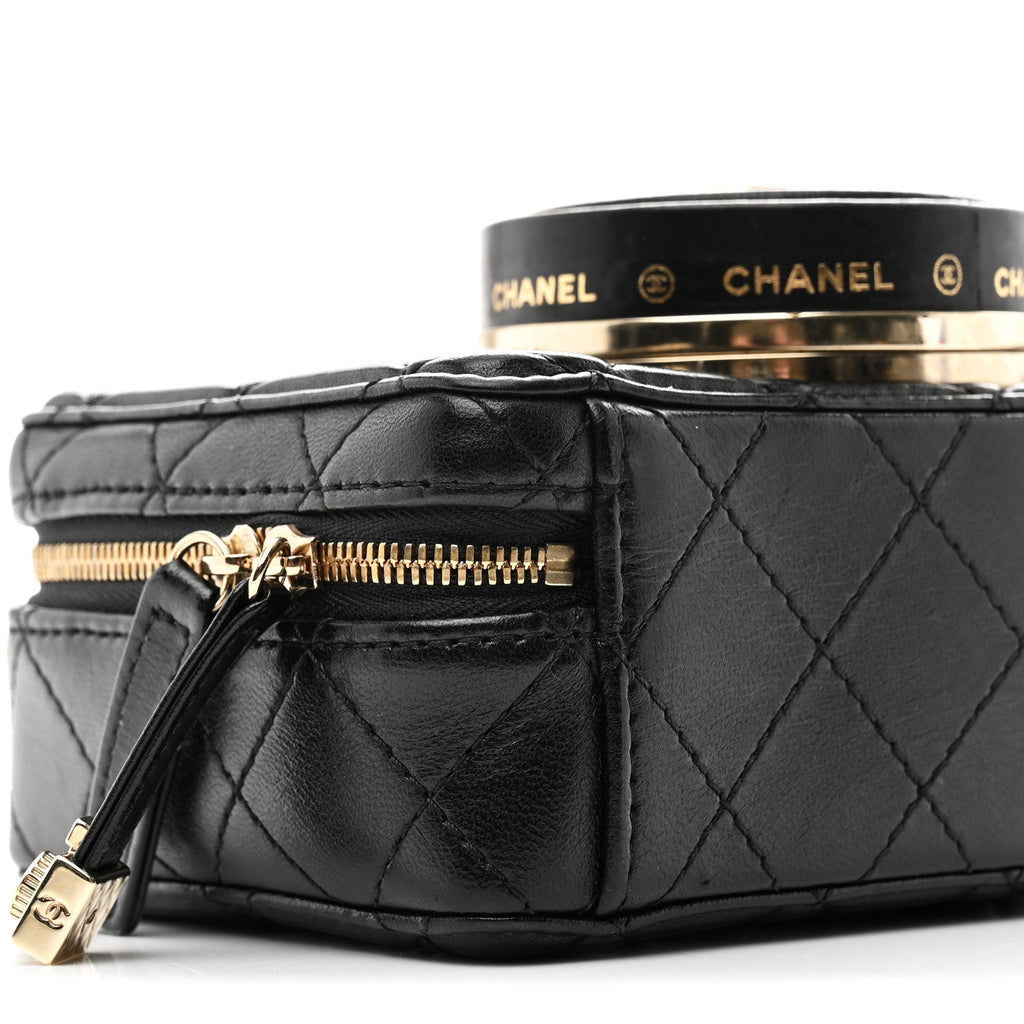 Lambskin Quilted Coco Click Bag Black